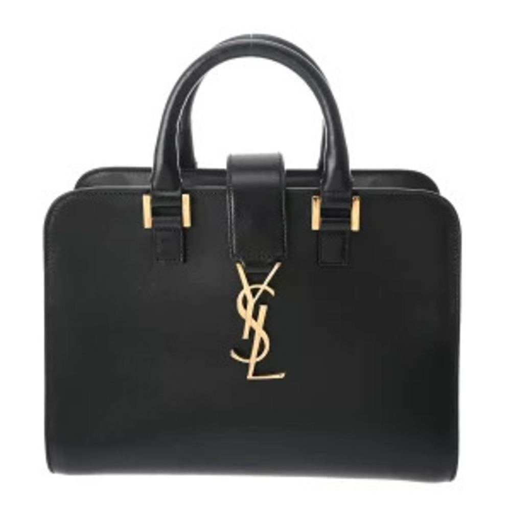 Saint Laurent Baby Cabas Bag Black Grained Calf Leather Handbag